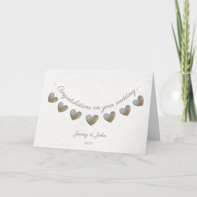 Felicidades por tu tarjeta de perla y encaje boda (Anverso)
