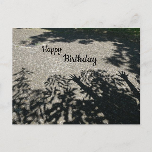Felicidades Tarjeta de Cumpleaños Manos de Sombra  (Anverso)