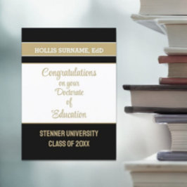 ¡Felicidades! Tarjeta de grado de doctorado en edu