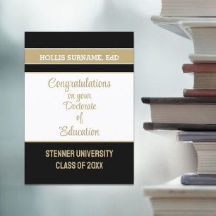 ¡Felicidades! Tarjeta de grado de doctorado en edu