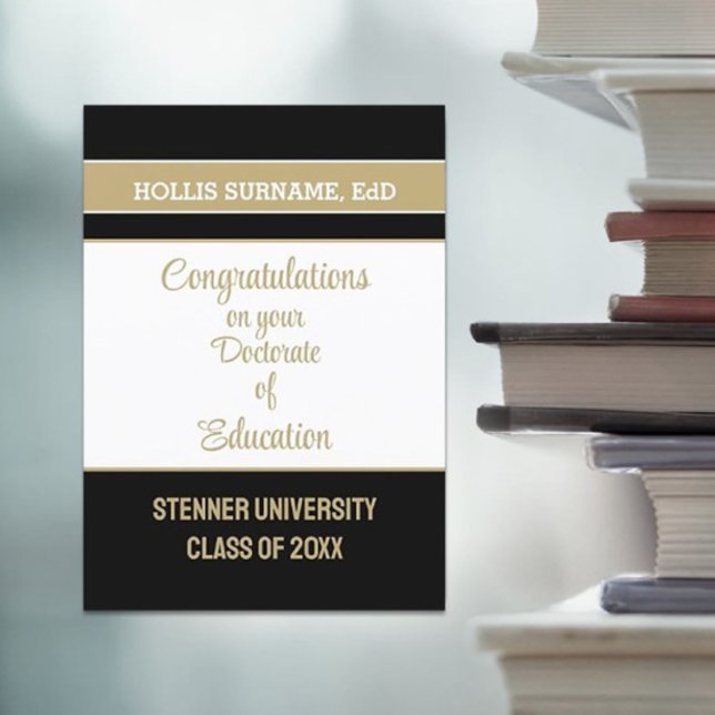 ¡Felicidades! Tarjeta de grado de doctorado en edu (Subido por el creador)