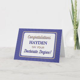 ¡Felicidades! Tarjeta de graduación de doctorado