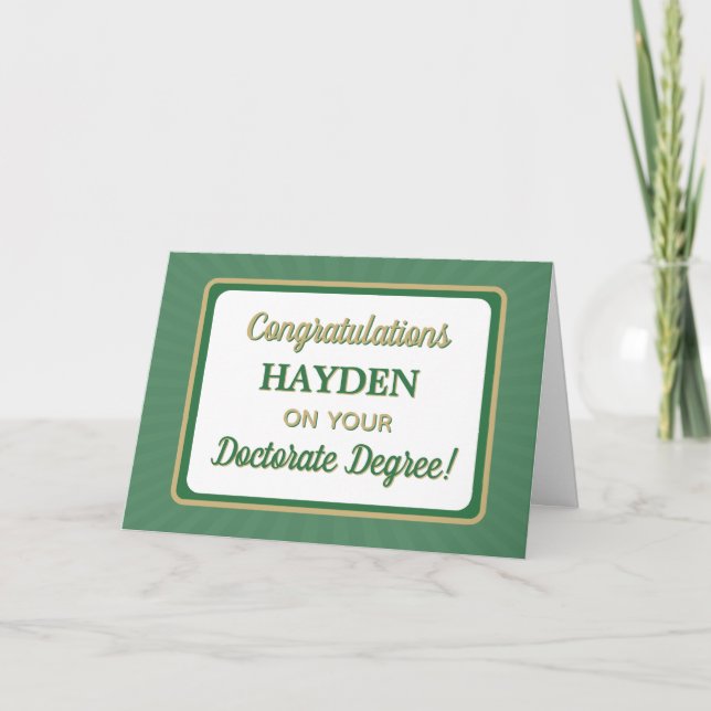 ¡Felicidades! Tarjeta de graduación de doctorado (Anverso)