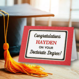 ¡Felicidades! Tarjeta de graduación de doctorado