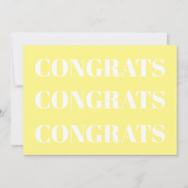 Felicidades tarjeta moderna de color amarillo páli