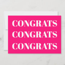 Felicidades tarjeta moderna rosa fucsia blanco