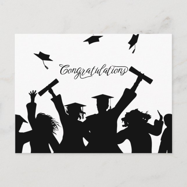 Felicidades Tarjeta Postal de Graduación (Anverso)