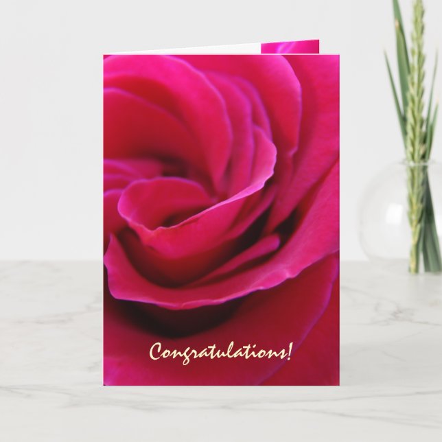 ¡Felicidades! Tarjetas Pin Rosa Flor Bodas (Anverso)