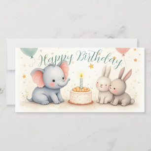 Felicitación de cumpleaños adorable con amigos ani