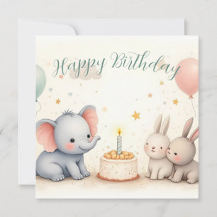Felicitación de cumpleaños adorable con amigos ani