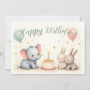 Felicitación de cumpleaños adorable con amigos ani