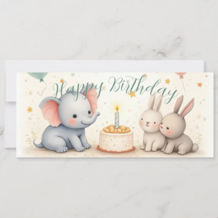 Felicitación de cumpleaños adorable con amigos ani