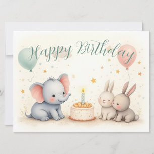 Felicitación de cumpleaños adorable con amigos ani