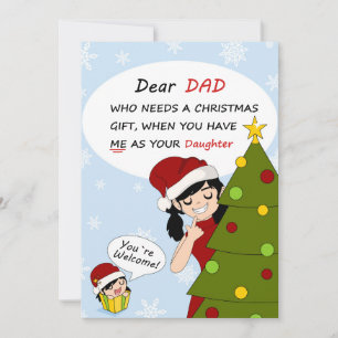 Felicitación divertida de Navidad de hija traviesa