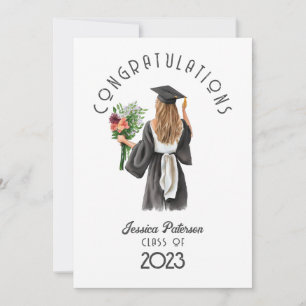 Felicitaciones a Chica de rubia floral acuarela