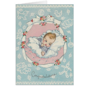 Felicitaciones a la bebé vintage