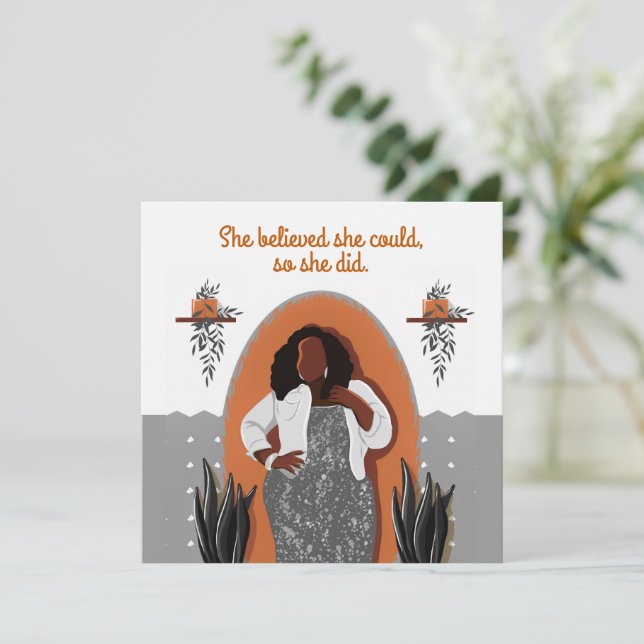 Felicitaciones a la mujer negra que creía que podí (Anverso de pie)