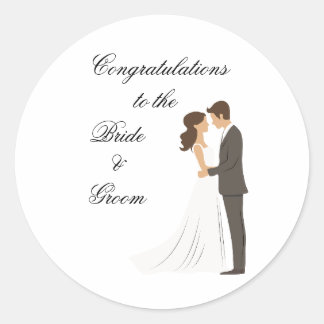 Felicitaciones a la Novia y el Novio Calcomanía