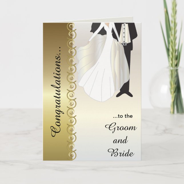 Felicitaciones a la tarjeta de Boda Groom & Bride (Anverso)