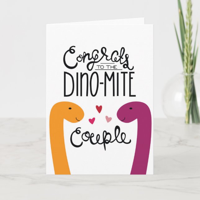 Felicitaciones a la tarjeta de la pareja Dino-Mite (Anverso)