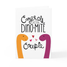 Felicitaciones a la tarjeta de la pareja Dino-Mite