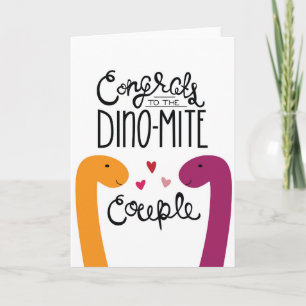 Felicitaciones a la tarjeta de la pareja Dino-Mite