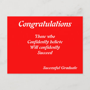 Felicitaciones a las postales de postgrado exitosa
