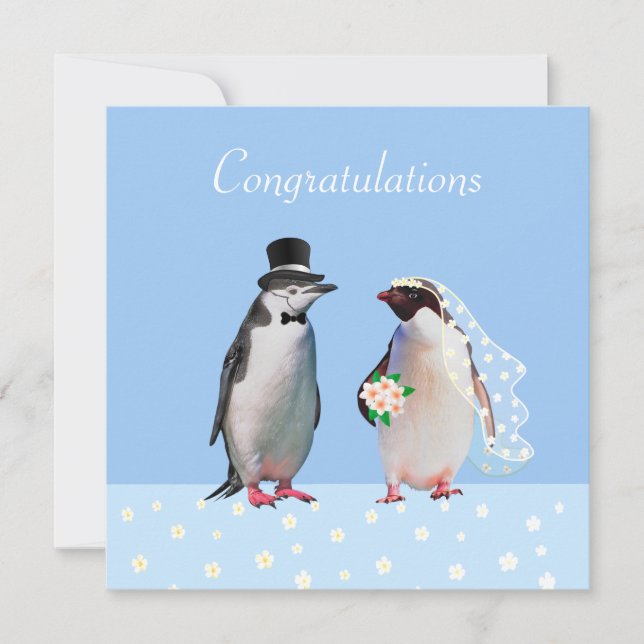 Felicitaciones a tu Boda y pareja de pingüinos (Anverso)