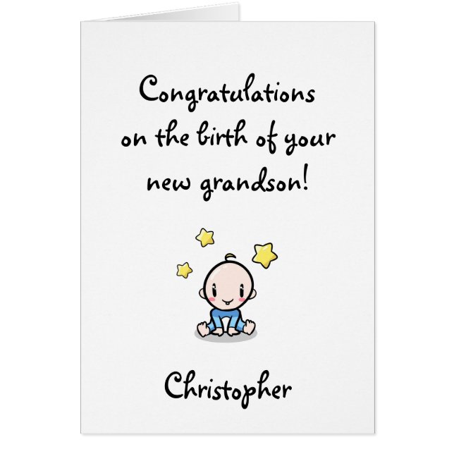 Felicitaciones A Tu Nieto, Abuelos, (Frente)