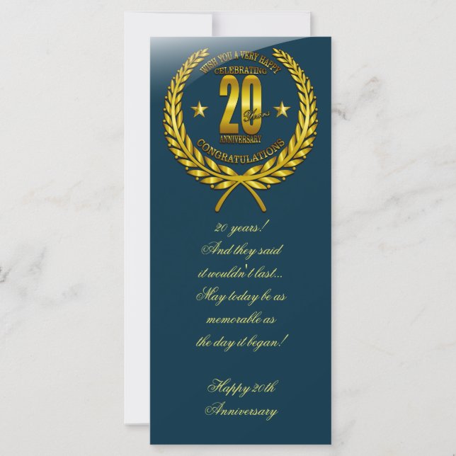 Felicitaciones al 20° aniversario (Anverso)