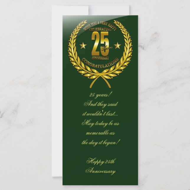 Felicitaciones al 25° aniversario (Anverso)