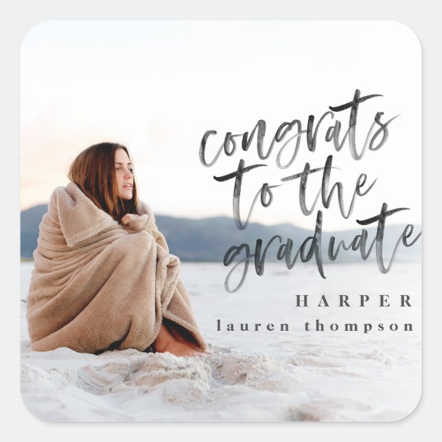 Felicitaciones al pegatina de posgrado de grado (Anverso)