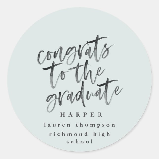 Felicitaciones al pegatina de posgrado de grado (Anverso)