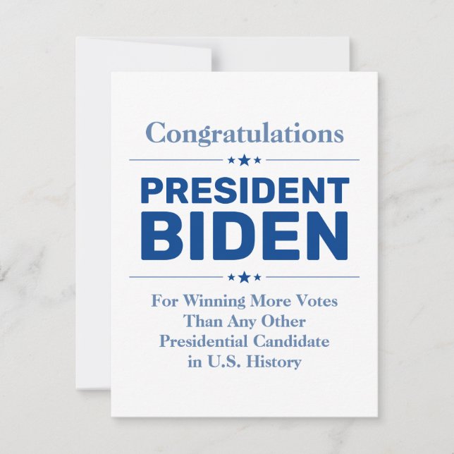 Felicitaciones al presidente Biden, candidato más  (Anverso)