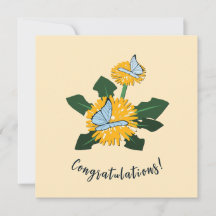 Felicitaciones Amarillas Mariposas Dientes de León