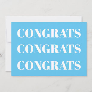 Felicitaciones azul cielo blanco minimalista tarje