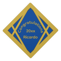 Felicitaciones Azul y Dorado Nombre Año