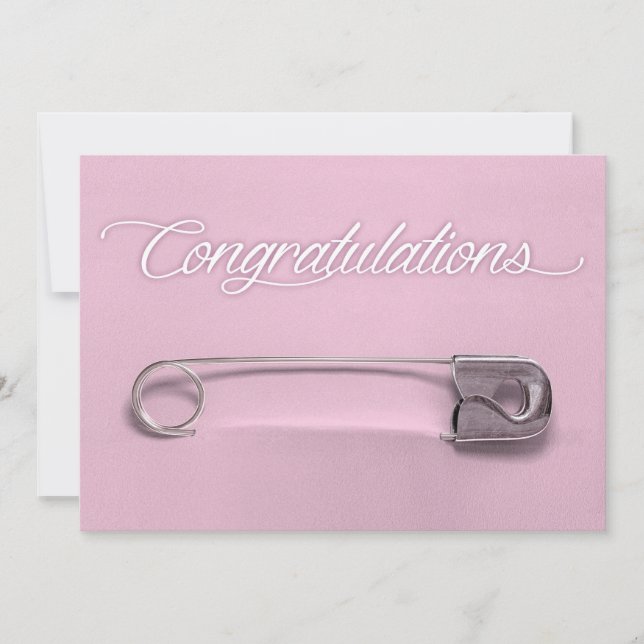 Felicitaciones Baby Safety Pin (Anverso)