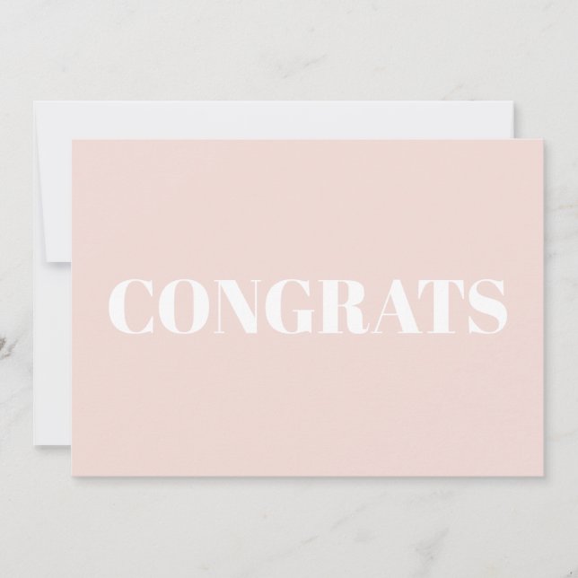Felicitaciones, blanco rosado moderno (Anverso)