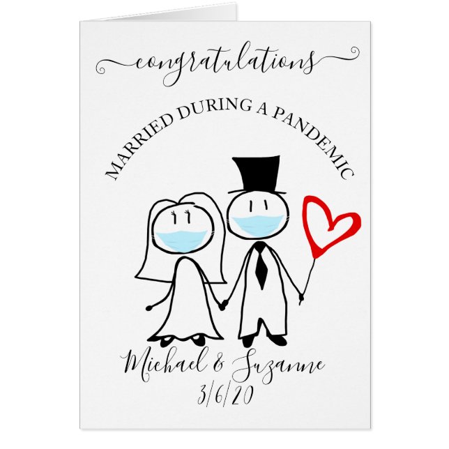 Felicitaciones bodas casadas durante la pandemia (Frente)