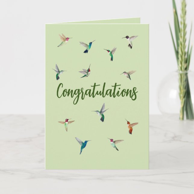 Felicitaciones Colibríes Tarjeta (Anverso)