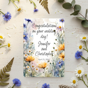 Felicitaciones de boda floral de primavera en acua
