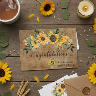 Felicitaciones de Boda Personalizadas Madera Rústi