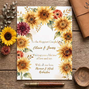 Felicitaciones de boda rústicas con girasoles de B