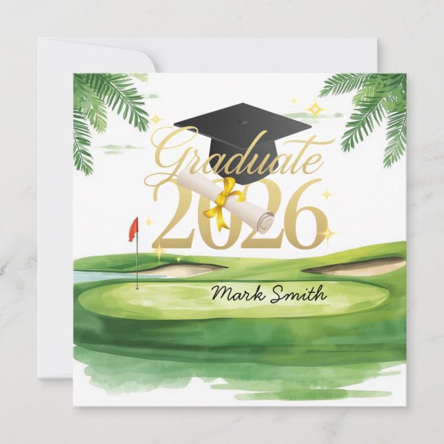 Felicitaciones de graduación de golf 2026 (Anverso)
