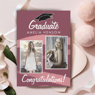 Felicitaciones de graduado con acuarela roja 2 Fot