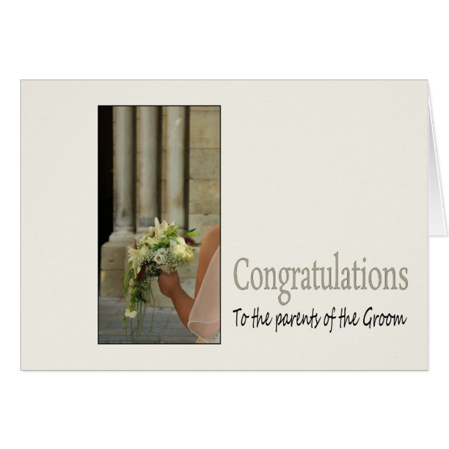 Felicitaciones de los padres del boda novio (Anverso (Horizontal))