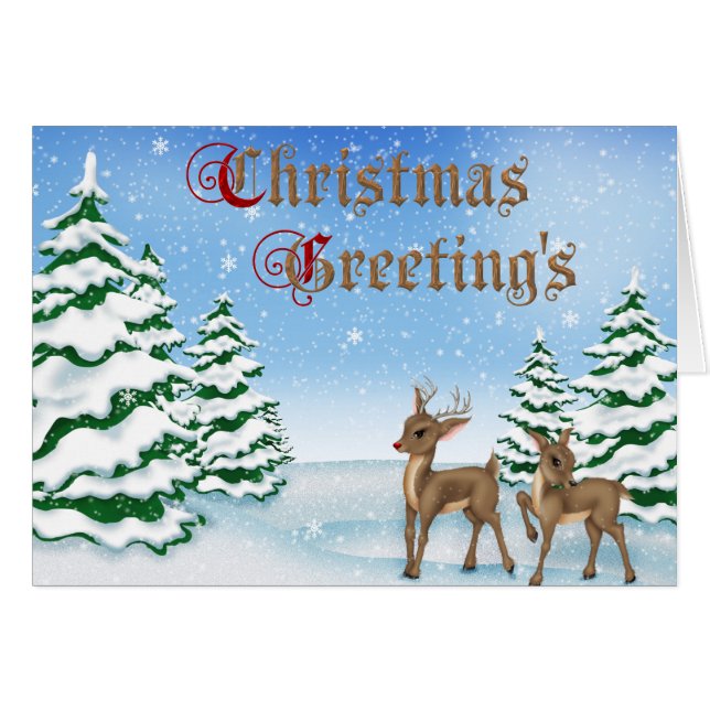 Felicitaciones de Navidad nevada (Anverso (Horizontal))