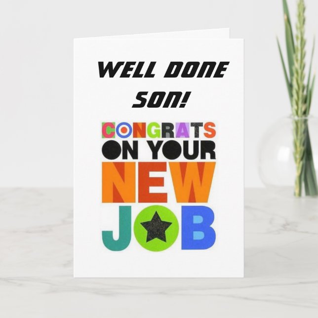 *FELICITACIONES EN TU NUEVO TRABAJO* TARJETA DE HI (Anverso)