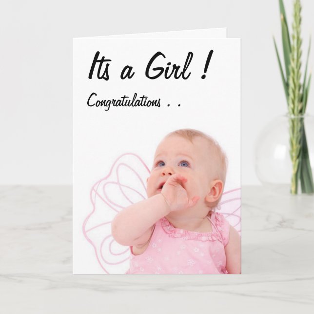 Felicitaciones, es un Chica, tarjeta (Anverso)